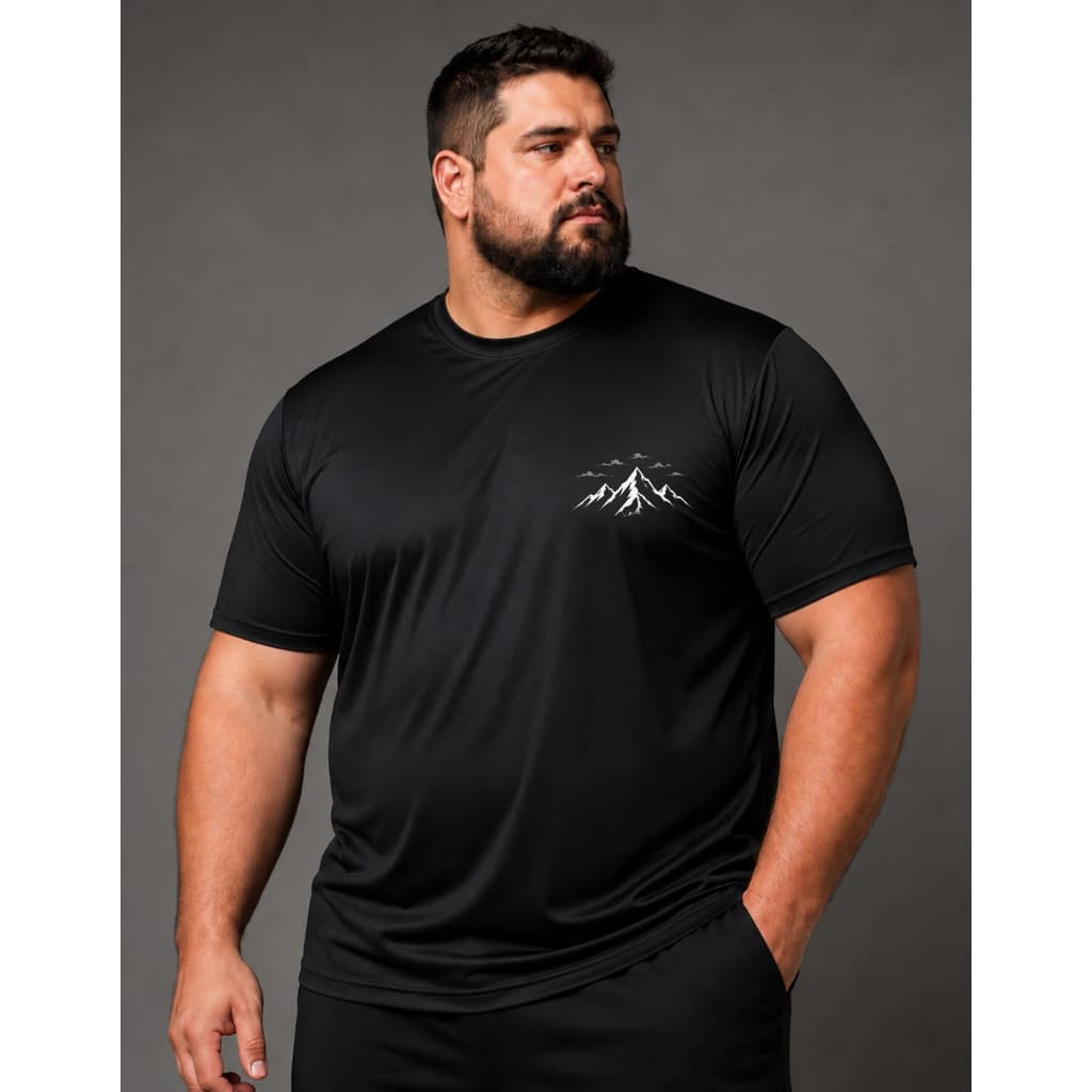 *OFERTA EXCLUSIVA* Camiseta de Manga curta Gola Redonda Homens Estampa Montanha  Moda Primavera Verão