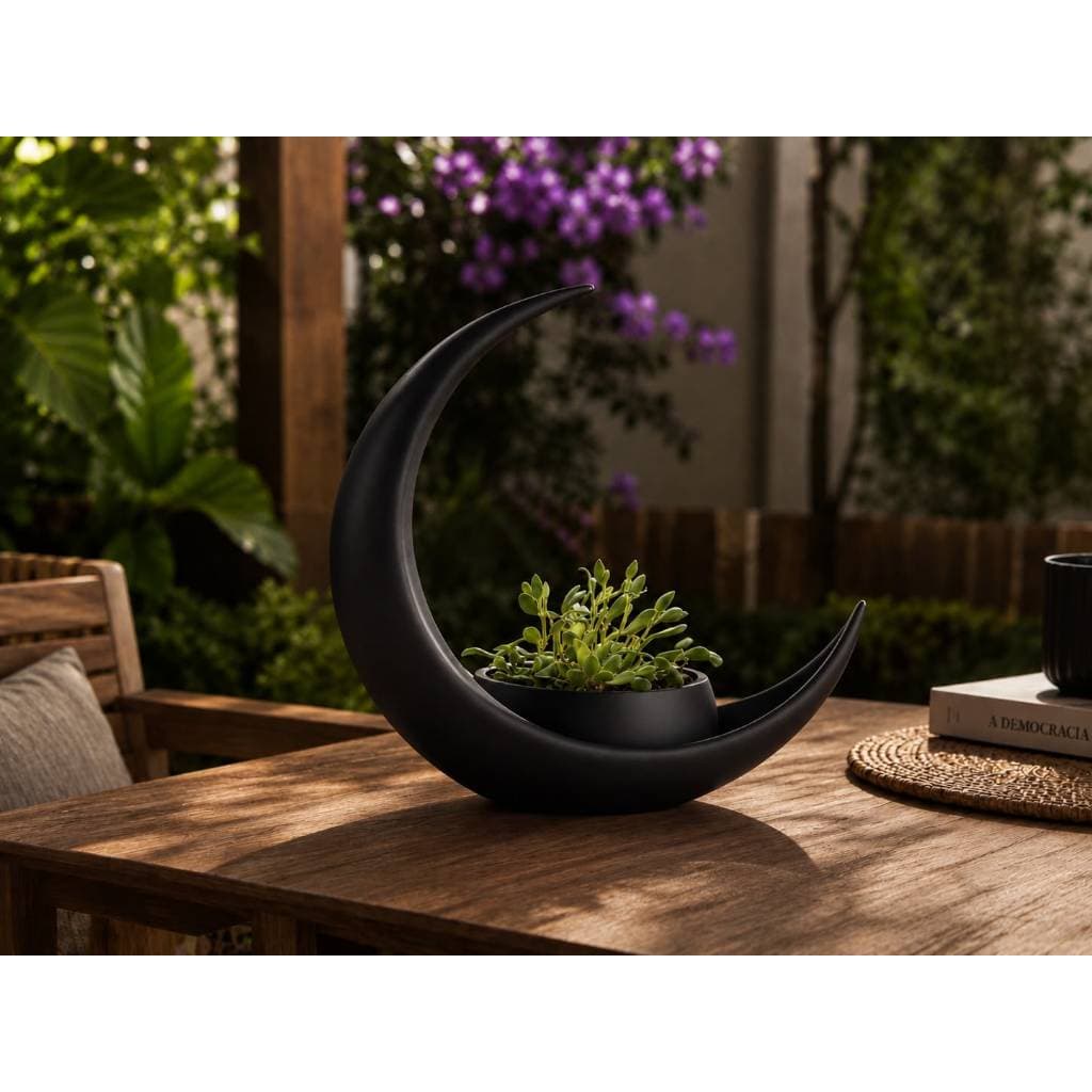 Decoração Lua Crescente com Vaso Elíptico