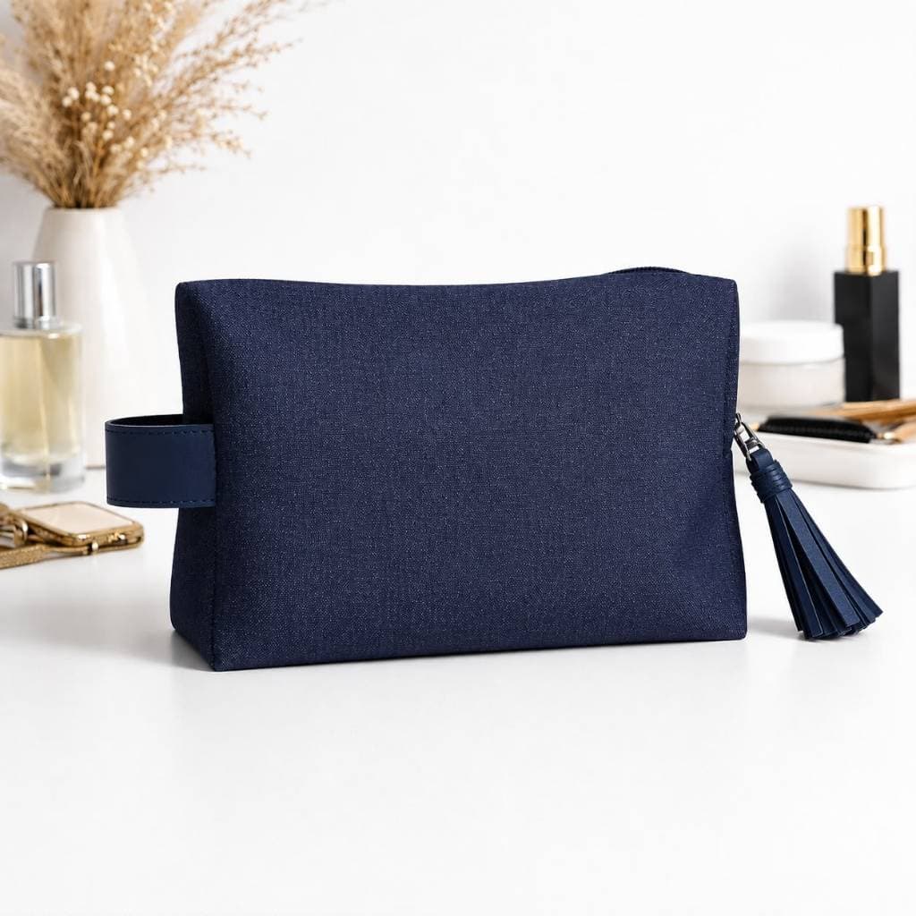 Necessaire Organizador Cosmético Jeans Courino Maquiagem Feminino Para Viagem Remédios Em Alta Qualidade