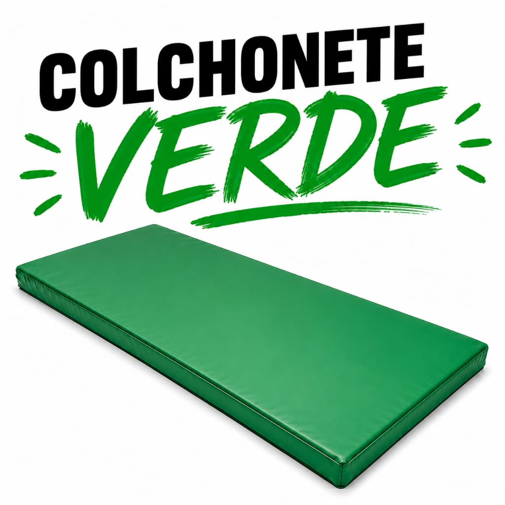 Colchonete Academia Verde para Exercícios 90x40x3cm Impermeável Dobrável