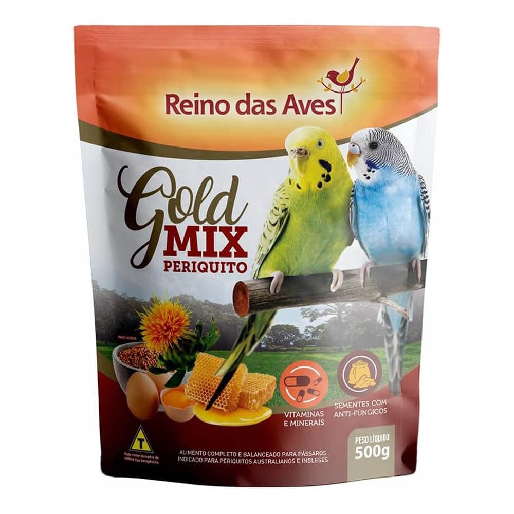 Racao Para Periquito Gold mix 500g Reino Das Aves
