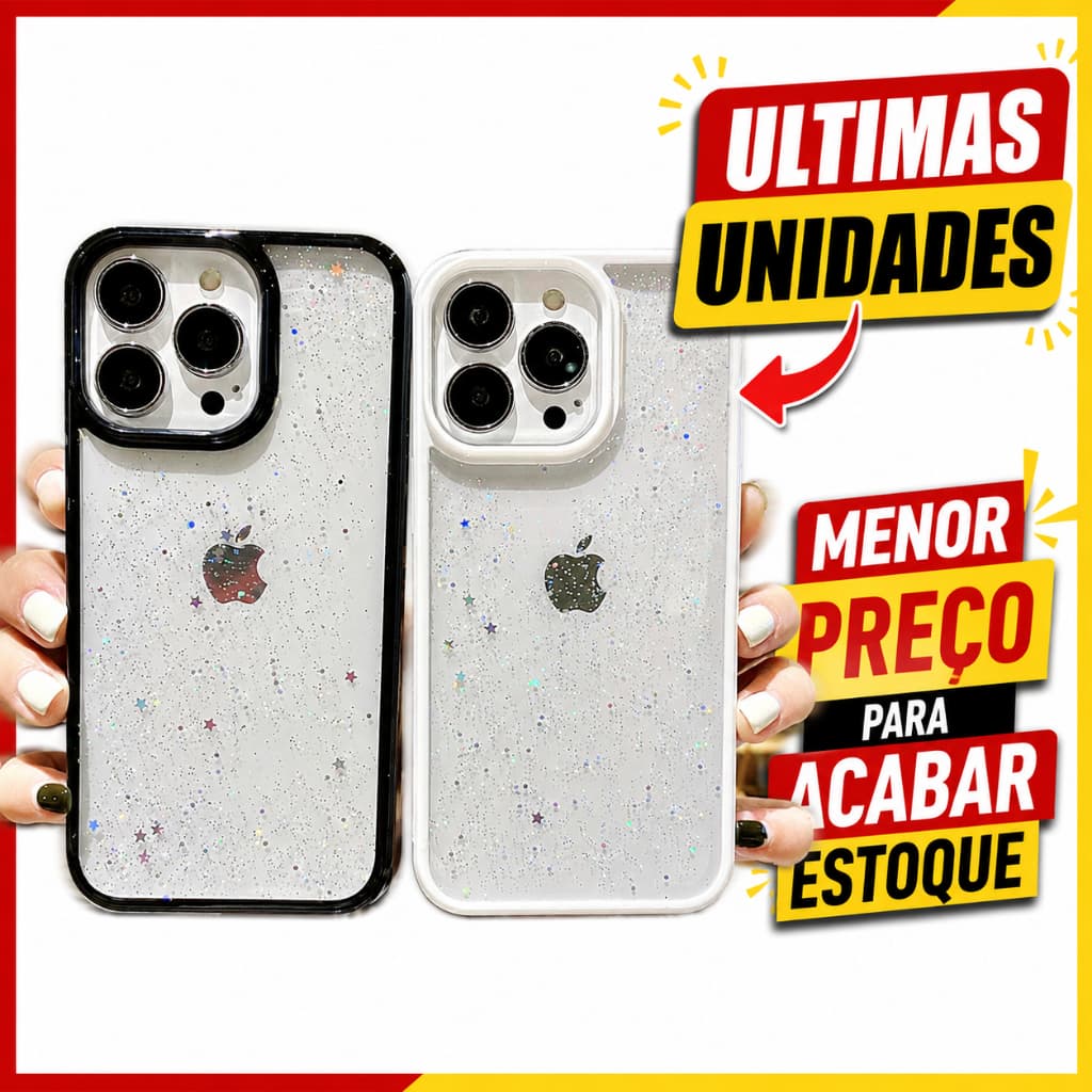 Capa Capinha de Celular 12 Pro Max com Glitter Proteção Impacto