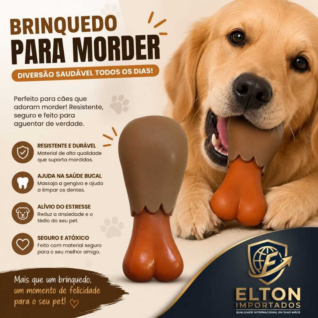 Brinquedo Mordedor para Cachorro em Borracha Resistente | Mordedor Pet para Limpeza dos Dentes