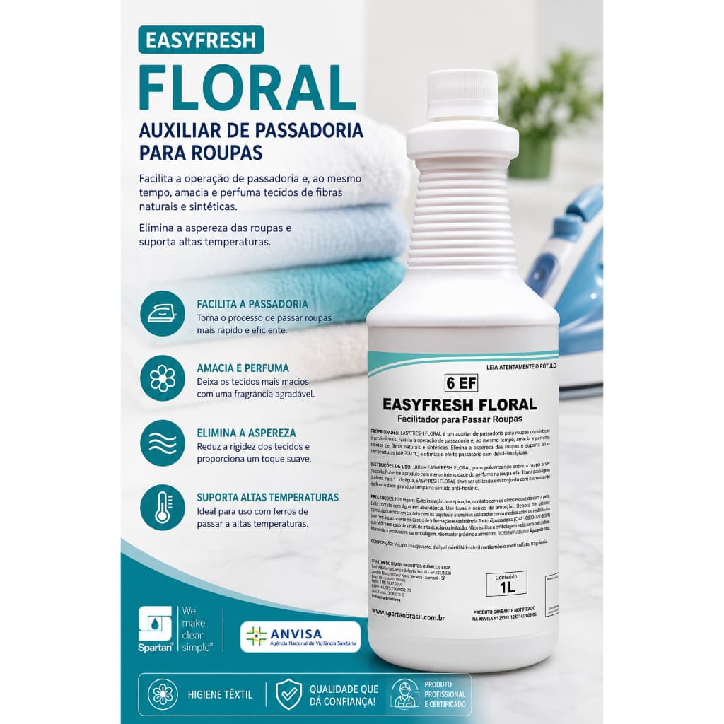 Easyfresh Floral Facilitador Para Passar Roupas 1l Spartan
