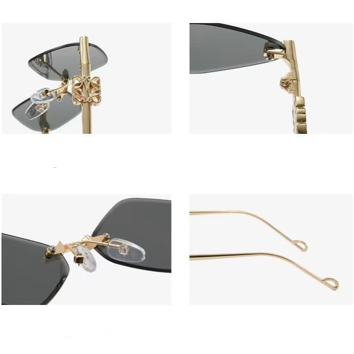Novos óculos de sol femininos poligonais de tamanho grande, em estilo europeu/americano, com visual sofisticado e detalh