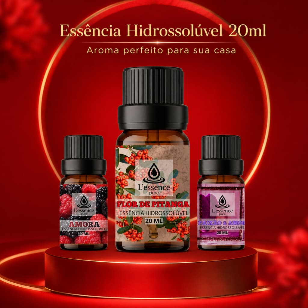 3 & 1 Essência Aromatizador de 20ml | Umidificador e Difusor | Amora, Pitanga e Paixão Amor