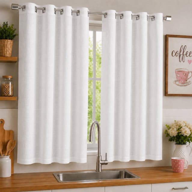 Cortina Linho Voil Gaze 5,00x1,20 Decoração Para Cozinha Sala