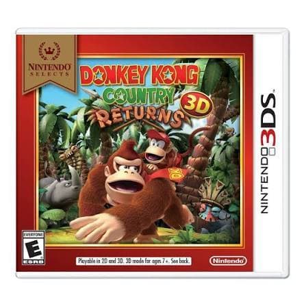 Jogo Nintendo 3DS - Donkey Kong Country Returns 3D - Original Americano CIB Nintendo Selects - Encarte Desbotado