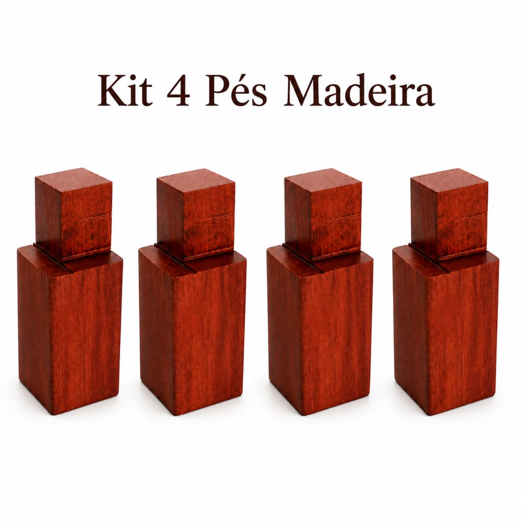 Kit Pé de Madeira para Móveis Reforçada Madeira de Lei Demolição Rack Cama Sofá l 300kg Móveis Pesados