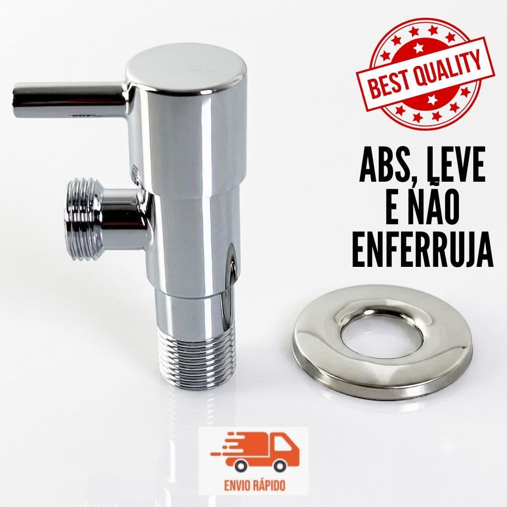 Registro Banheiro Ducha Higiênica Cromado 1/4 de Volta ABS Resistente