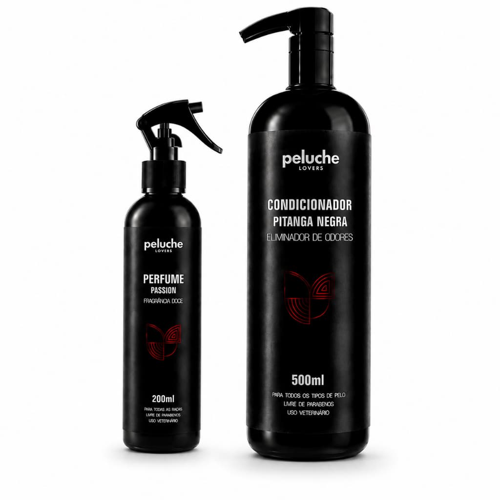 Cosméticos para Cachorro Condicionador Pet Perfume Passion Peluche Kit Banho Premium Pelagem Macia para Cães
