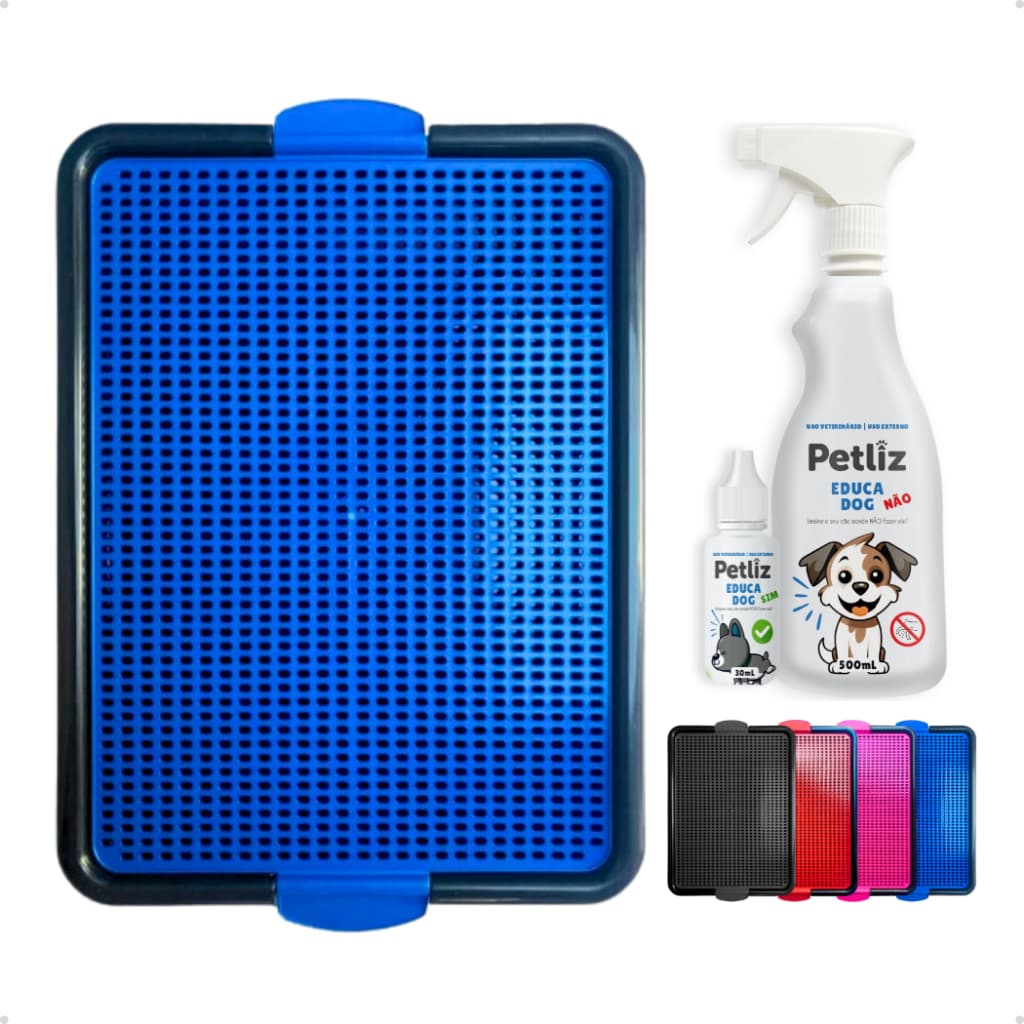 Kit Sanitário Lavável Banheiro para Cachorro + Adestrador Educador Educa Dog Xixi Sim e Não Petliz