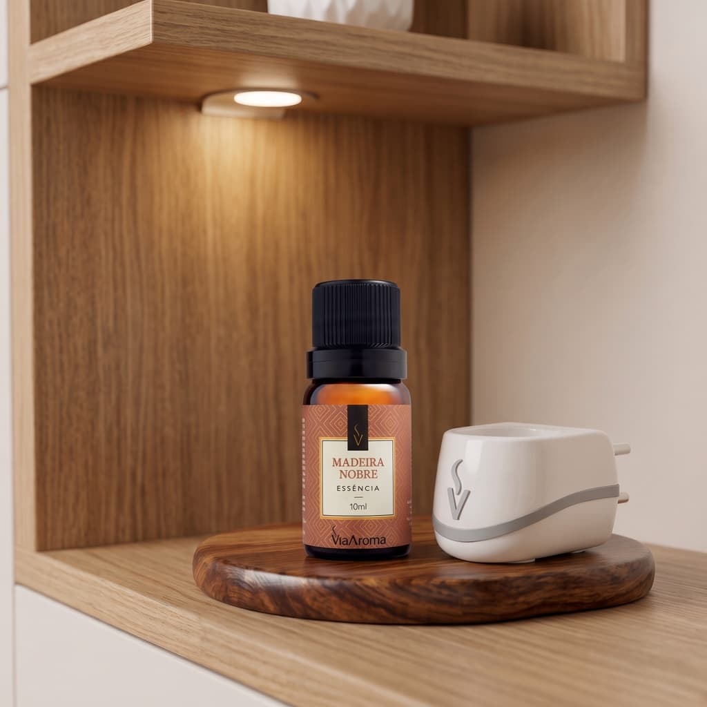 Essência de ambiente Madeira Nobre 10ml – Aroma Amadeirado para Difusor, Aromatizador e Ambiente, Via Aroma