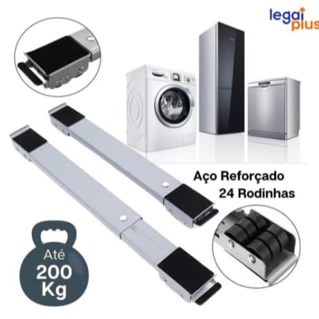 Base Móvel Para Máquina De Lavar Geladeira Suporte Universal Ajustável Com Rodinhas