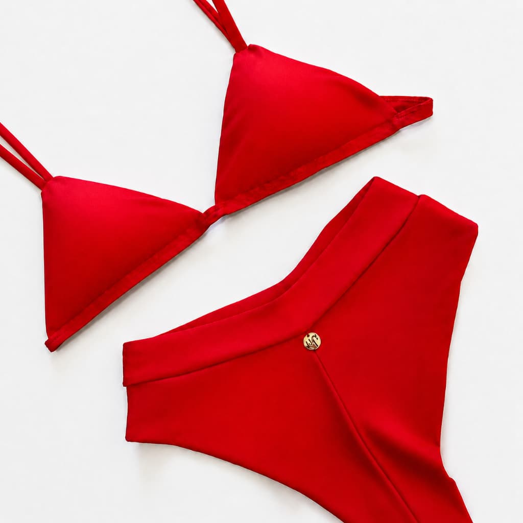 Biquini Top Fixo Hot Pants Calcinha Fio Duplo Cos alto Disfarça Barriga - Promoção Verão