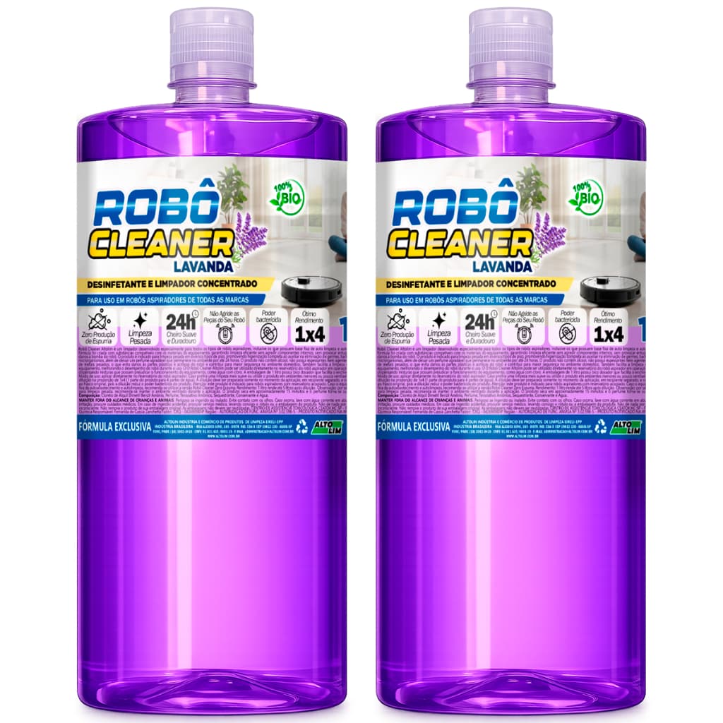 2 Desinfetante Robô Cleaner Zero Espuma 1L Para Robô Aspirador MOP Limpa Piso Produto Para Reservatório Concentrado