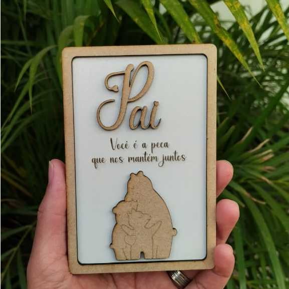 Quadro PERSONALIZADO - Família de Ursos Mãe Urso Pai Urso - com nomes em MDF - Presente Perfeito