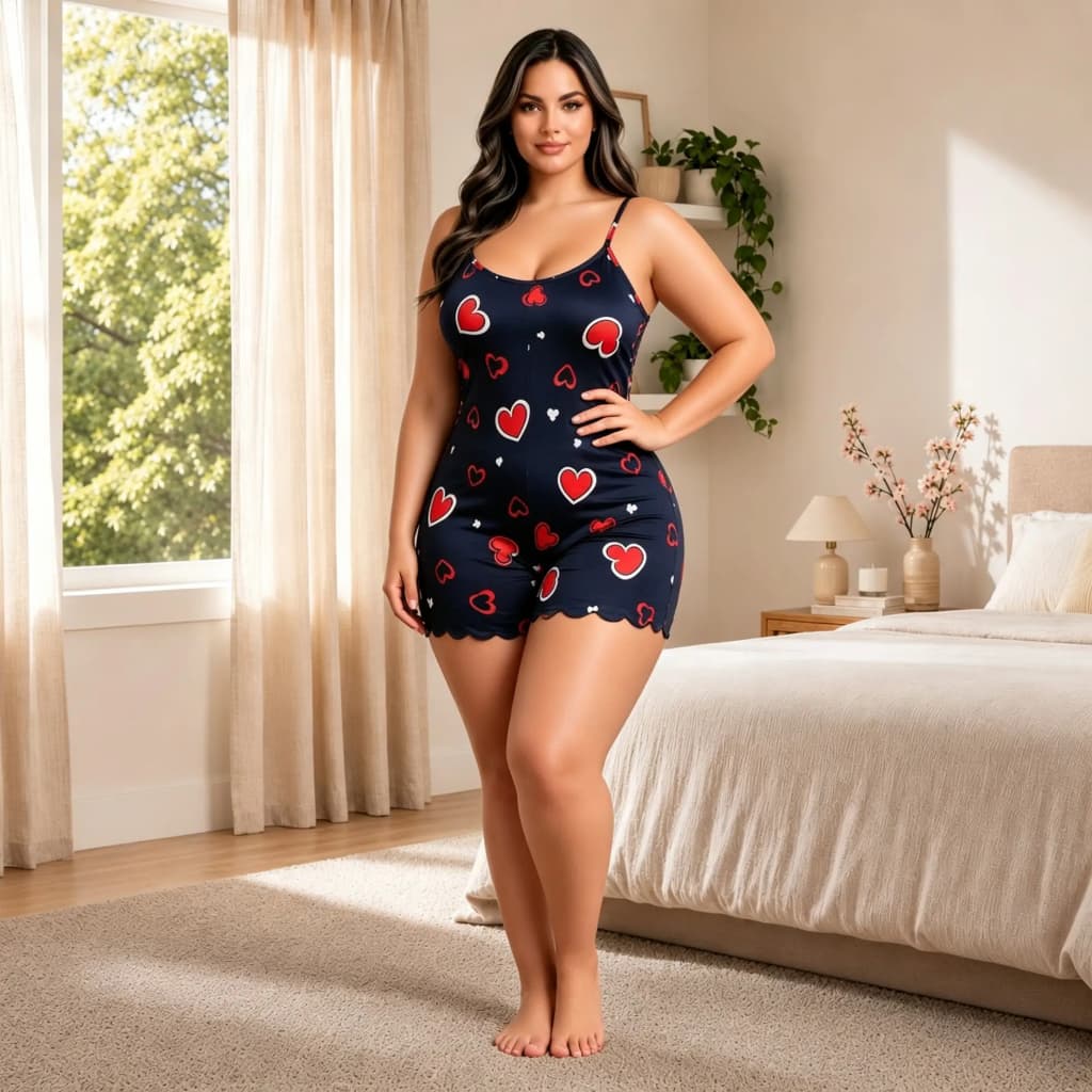 Macaquinho De Dormir PLUS SIZE Soltinho Confortável Malha Suede Premium