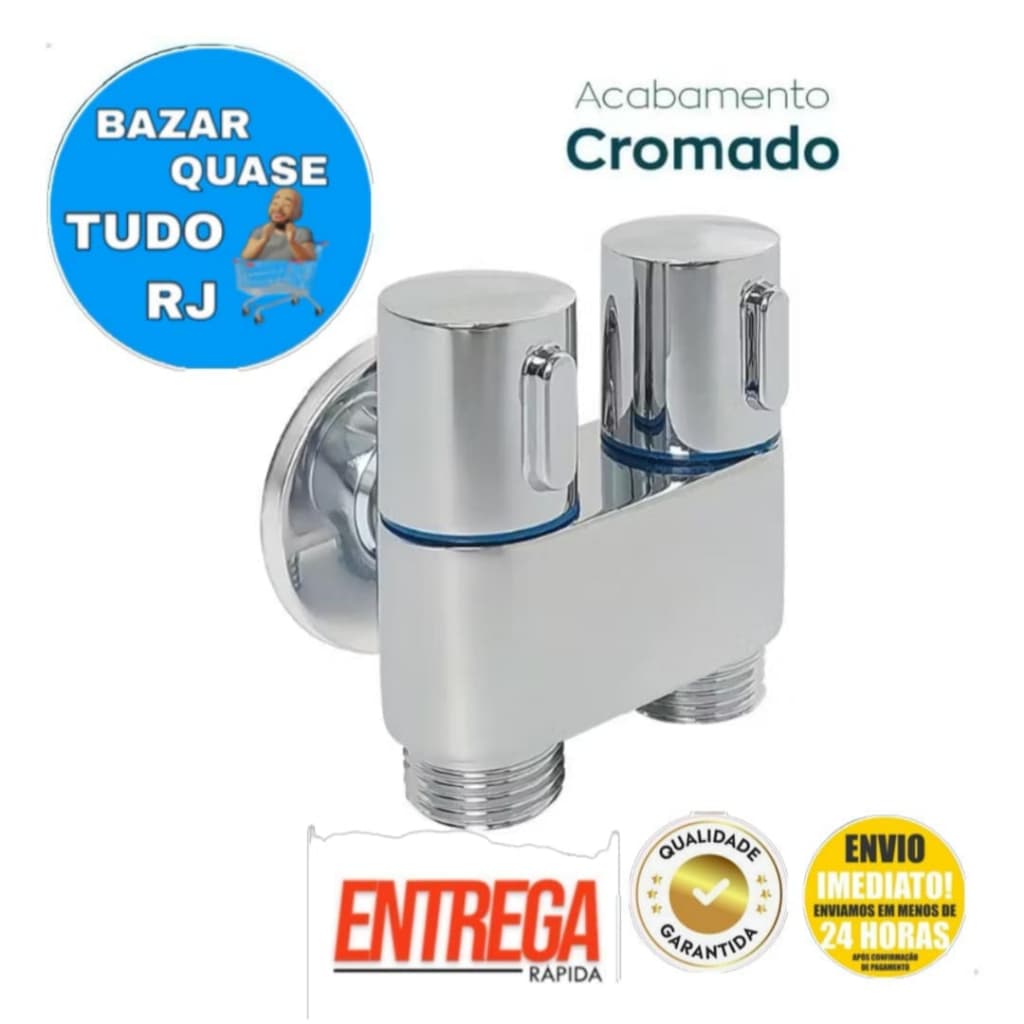 Válvula De Controle Dupla 1 Entrada 2 Saída Para Máquina De Lavar e Torneira De Vaso Sanitário