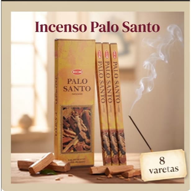 Incenso Indiano de Palo Santo – Caixa com 8 Varetas  Limpeza Energét Aromaterapia e Energia Positiva