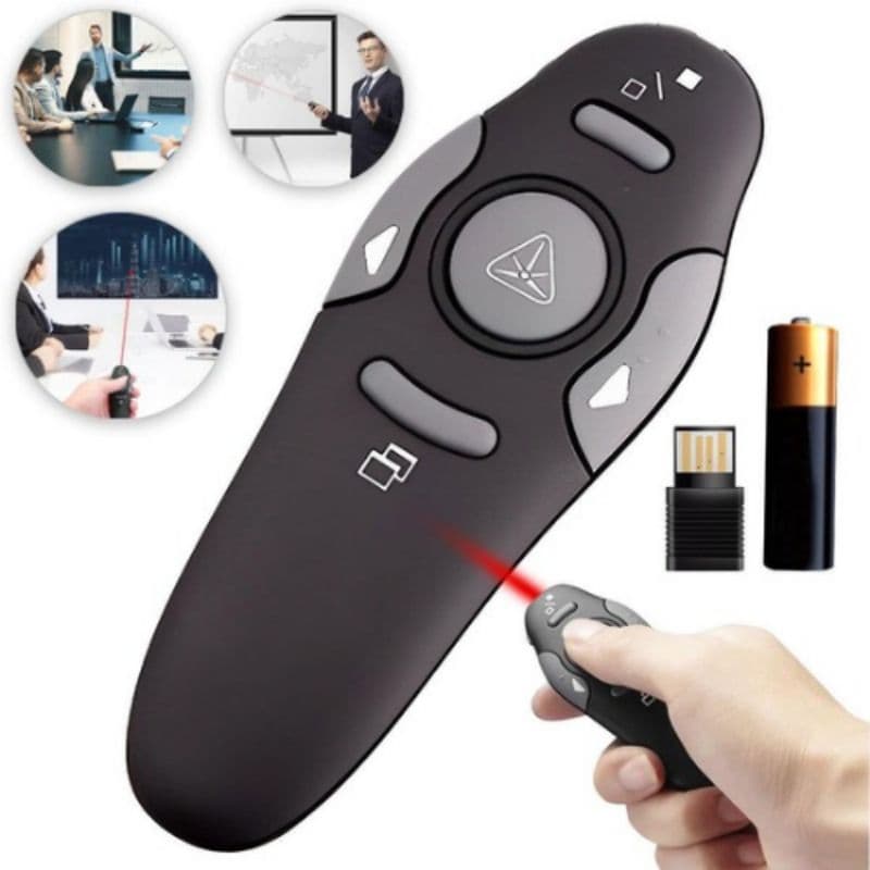 Apresentador Sem Fio com Laser Pointer Controle de Slides PowerPoint USB para Apresentações