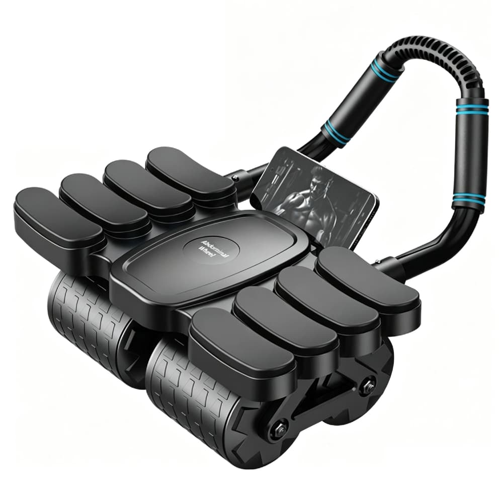 Roda Abdominal Dupla com Rebote Automático, Suporte Estável para Iniciantes - Fortalece Abdômen em Casa