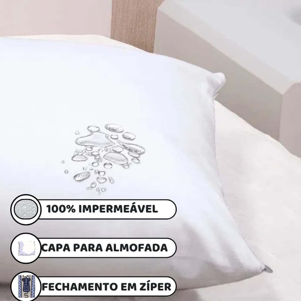 01 Capa De Almofada 45x45cm Impermeável Com Zíper - Branco