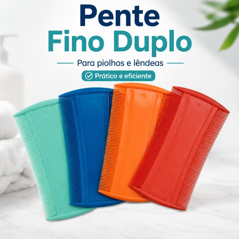 Pente Fino Duplo para Piolhos e Lêndeas Prático e Eficiente