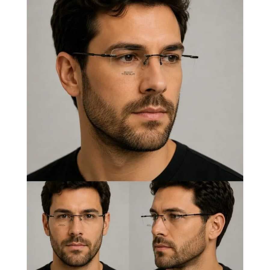 Armação Parafusada Balgriff Masculino Sem aro Para Óculos de Leitura Para Perto Descanso