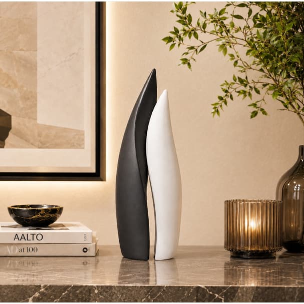 Conjunto 2 Vasos Decorativos Cerâmica Artesanal Premium Escultura Moderna Sala Quarto Escritório Kit