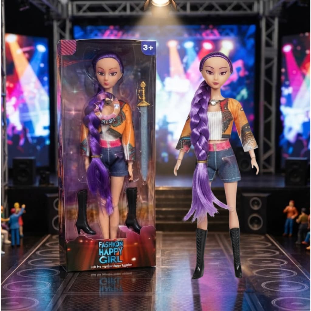 Rumi Boneca Guerreira Do K-Pop Musical Articulada 30Cm Grande Guerreiras Do KPop Com Acessorios
