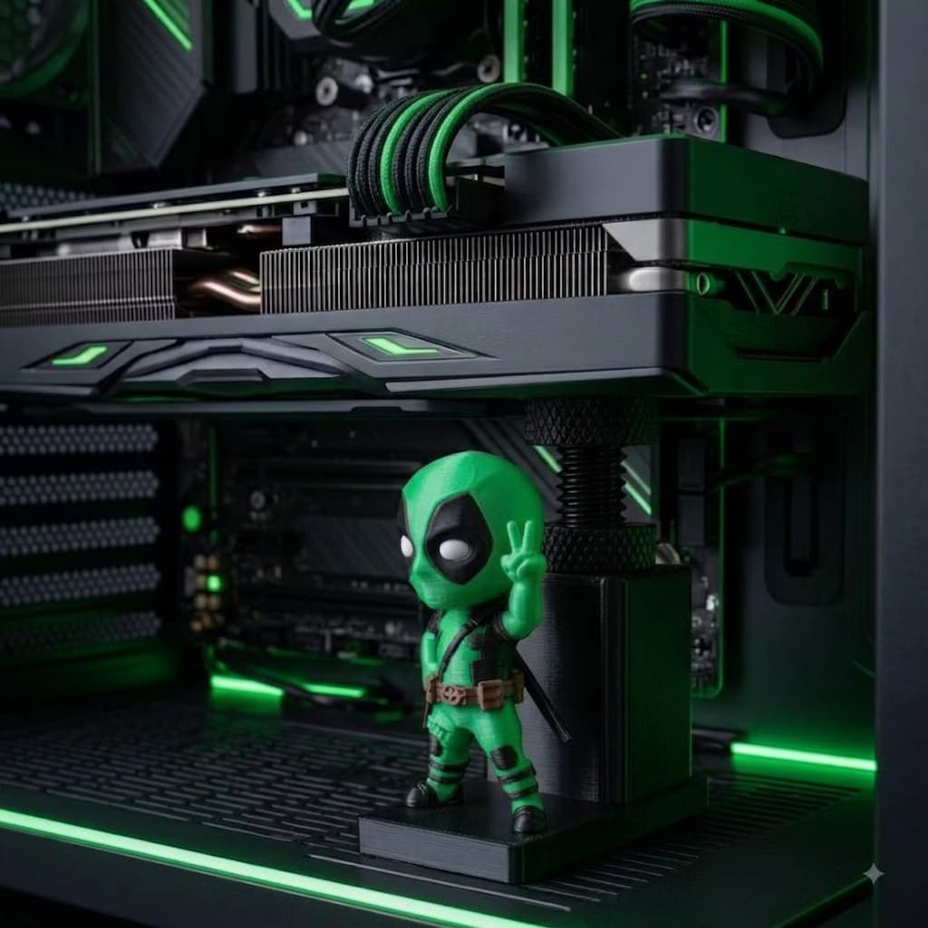 Suporte para Placa de Vídeo Greenpool Deadpool verde Ajustável Gamer Universal