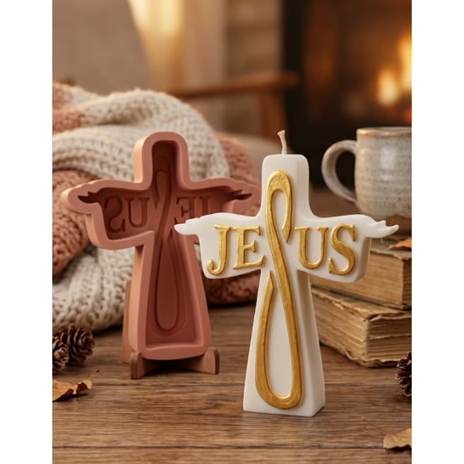 Forma de Silicone Cruz Jesus