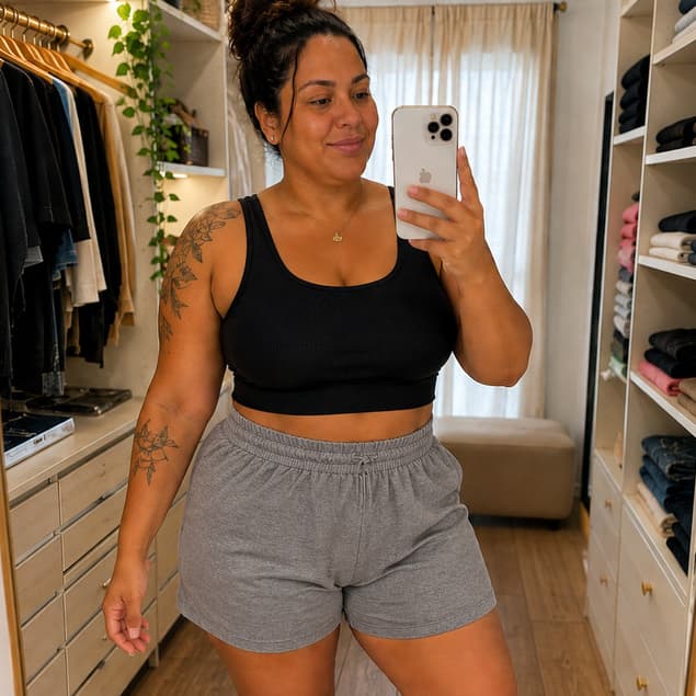 SHORT MOLETINHO PLUS SIZE DIA A DIA