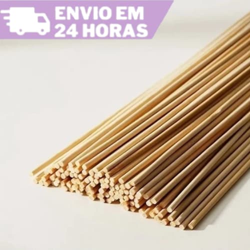 Varetas de Bambu para Aromatizador de Ambientes | 20 e 25cm | 3,8mm | 50 a 200 Unidades | FSC Ecológico