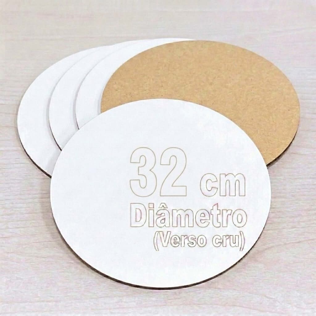 15 disco Base Redonda Suporte Bolo Cake Board 32 Cm tabuleiro confeitaria Mdf Branco sousplat A2b
