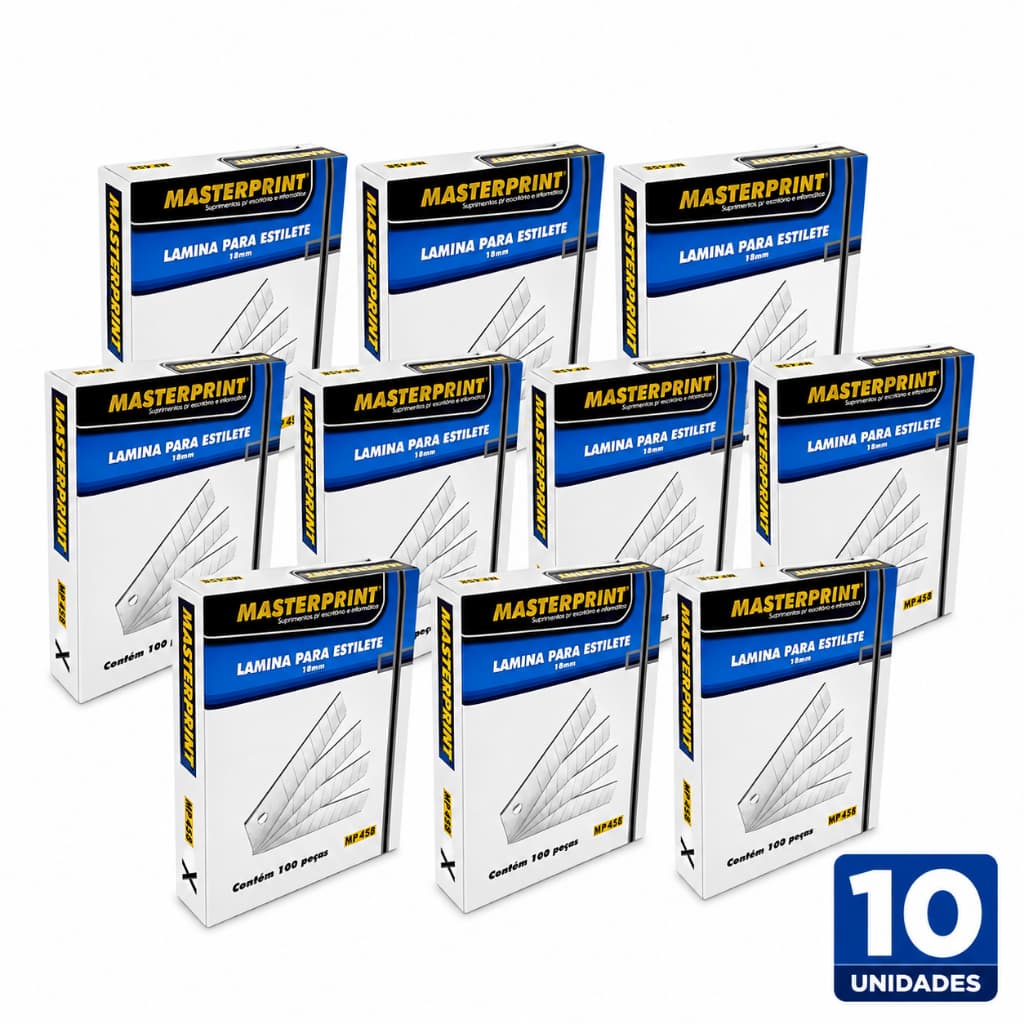 Lamina Para Estilete 18mm com 1000 unidades Masterprint