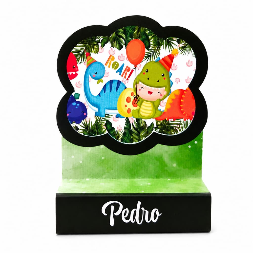 20 Porta Bis duplo Dino - Lembrancinha de festa infantil - PEGUE E MONTE