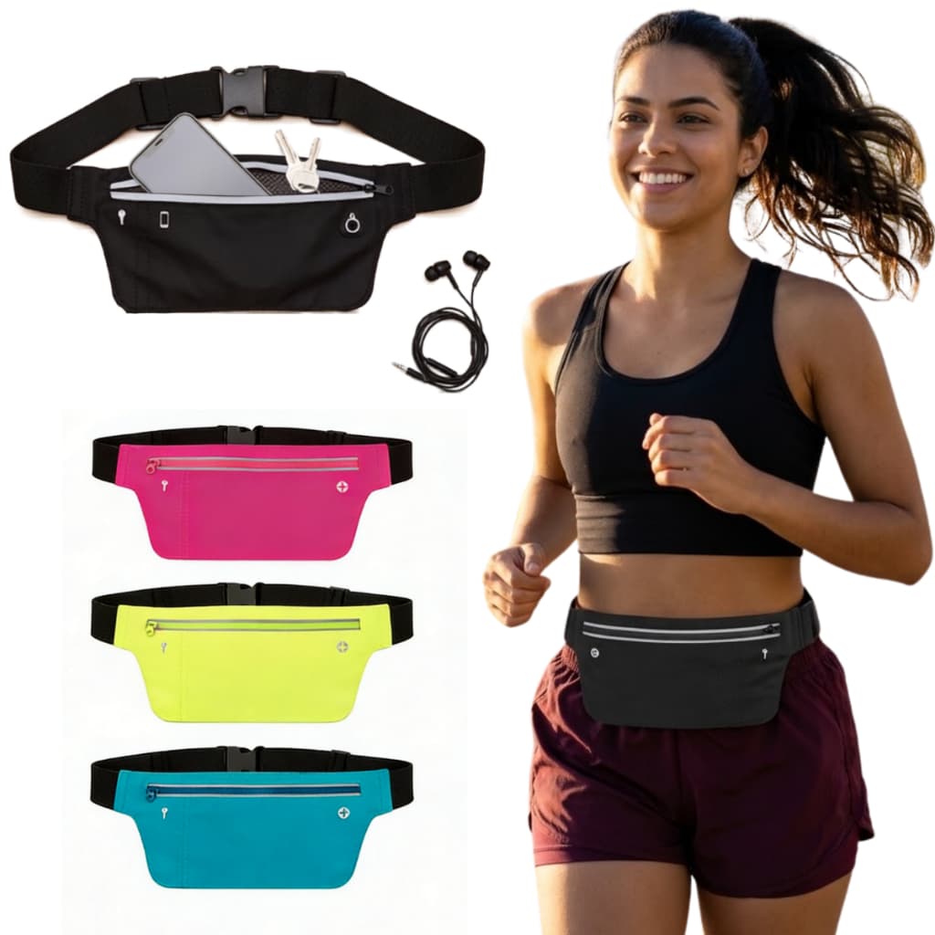 Pochete Corrida Treino Emborrachada Slim Doleira Fit Impermeável Celular Antifurto