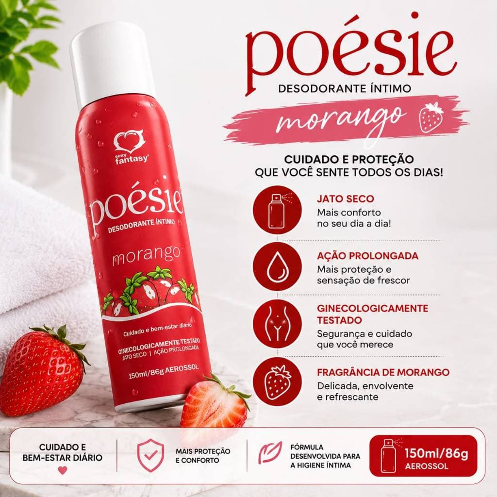 Poésie Desodorante Íntimo Aerosol 150ml - Proteção Prolongada e Aroma Refrescante