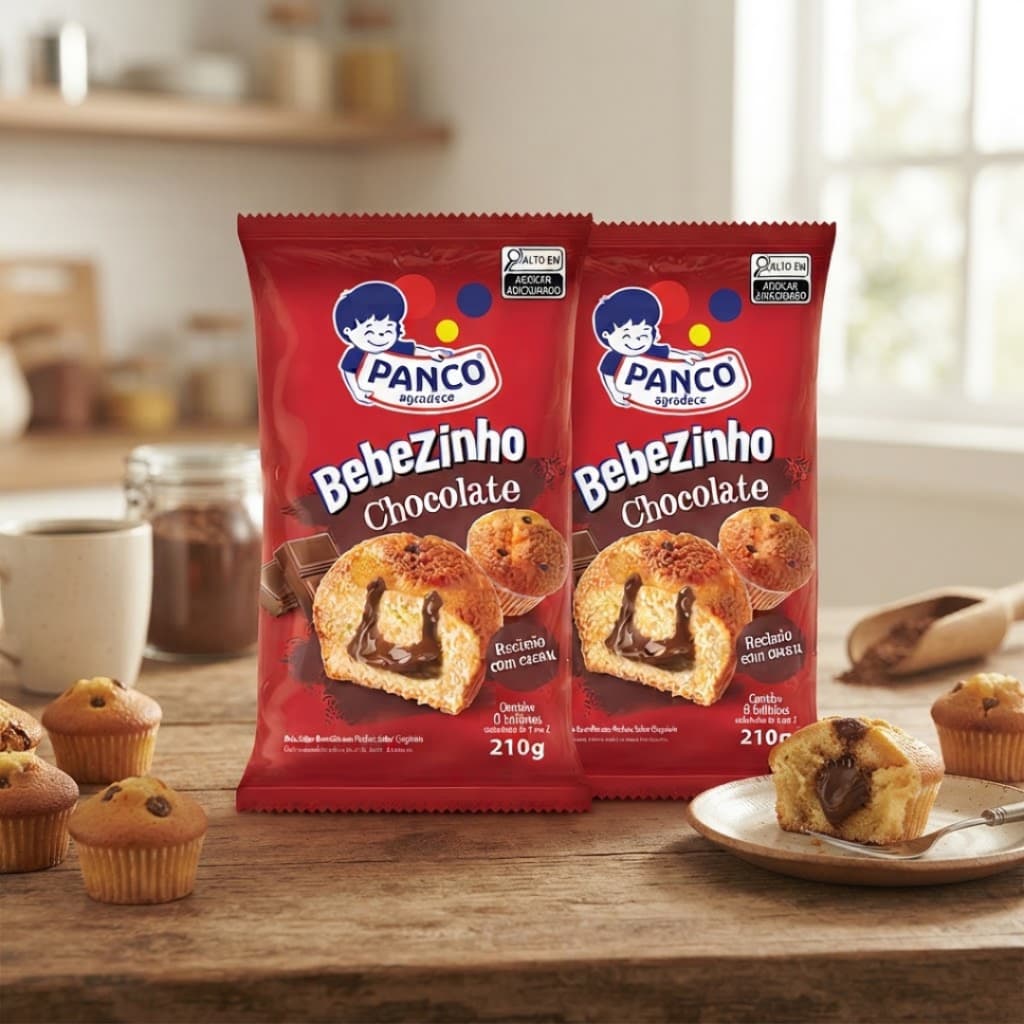 Kit 2 Bolo Panco Bebezinho De Chocolate 210g