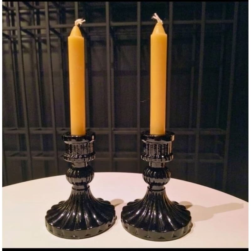 kit castiçal / porta velas 2 peças