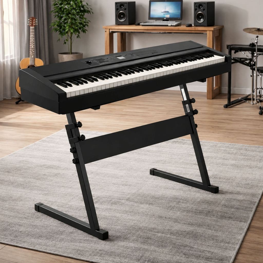 Suporte de Teclado em Z Musical Rack Estante Apoio Piano Pedestal Resistente Forte