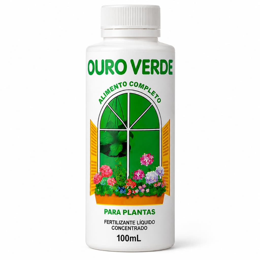FERTILIZANTE OURO VERDE 100ML PARA PLANTAS - Nutrição e Crescimento