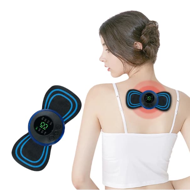 Kit 7 Mini Massageador Elétrico EMS Portátil para Pescoço Cervical Corpo Alívio de Dores Muscular