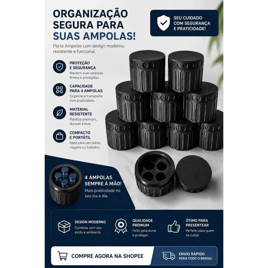 Porta Ampolas – Organizador para 4 Ampolas