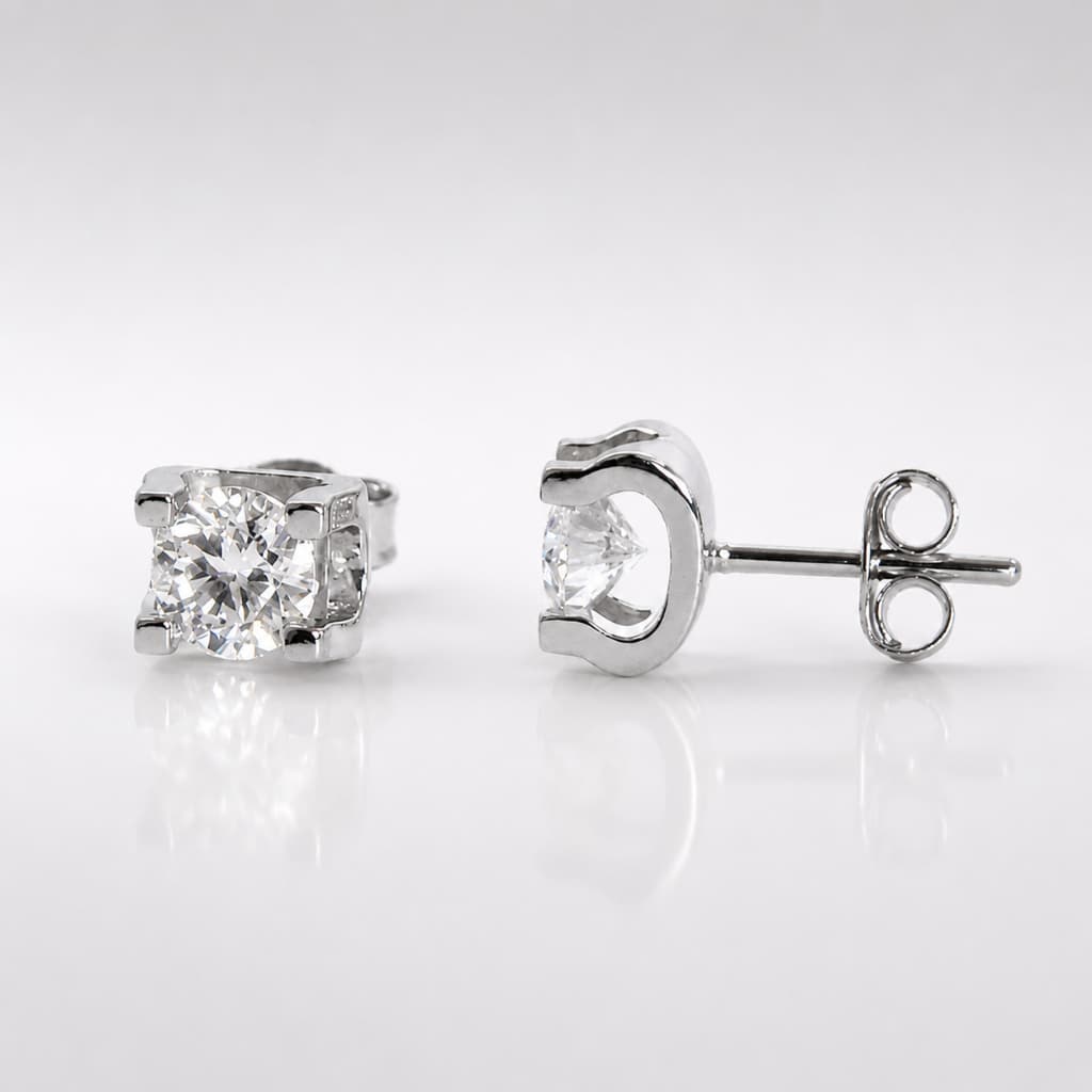 Brinco Moissanite Prata 925 Ponto De Luz 5mm 1ct Par