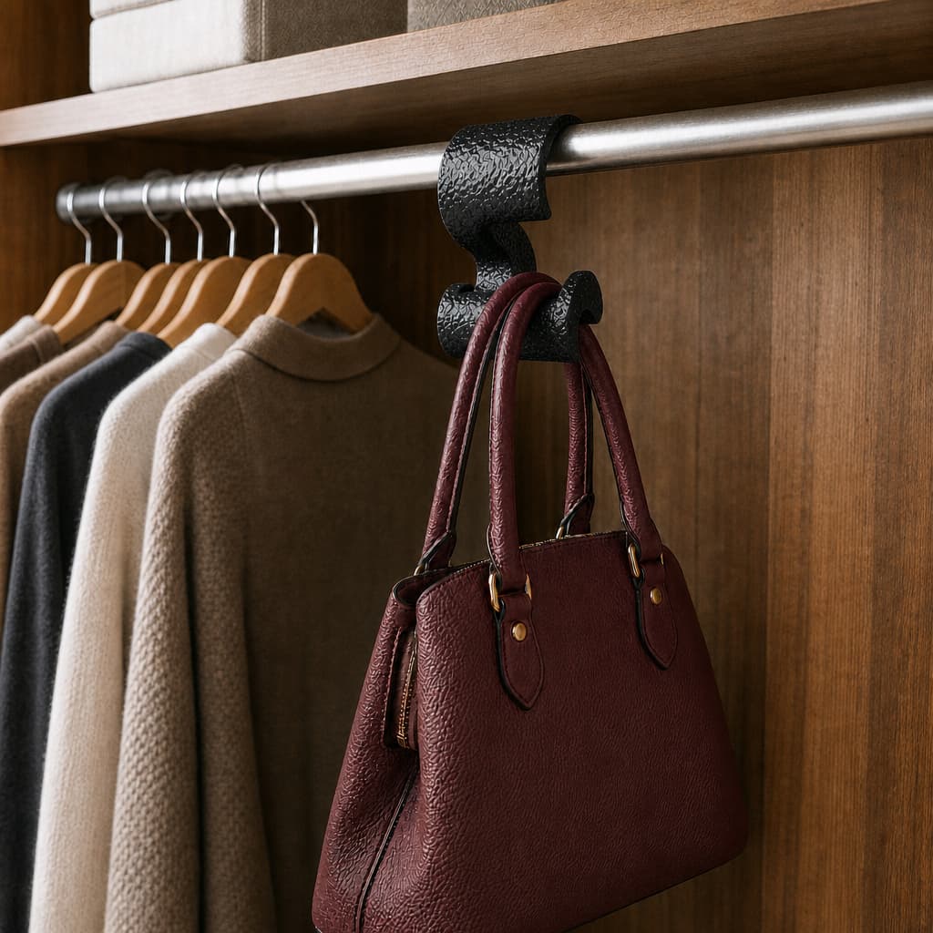 Suporte Organizador de Bolsas e Bonés para Guarda-Roupa, Closet e Armário em Impressão 3D