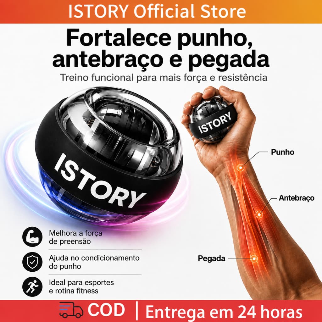 Power Ball Giroscópica Powerball Wristball Fortalecedor de Punho Antebraço e Pegada Exercitador de Mão