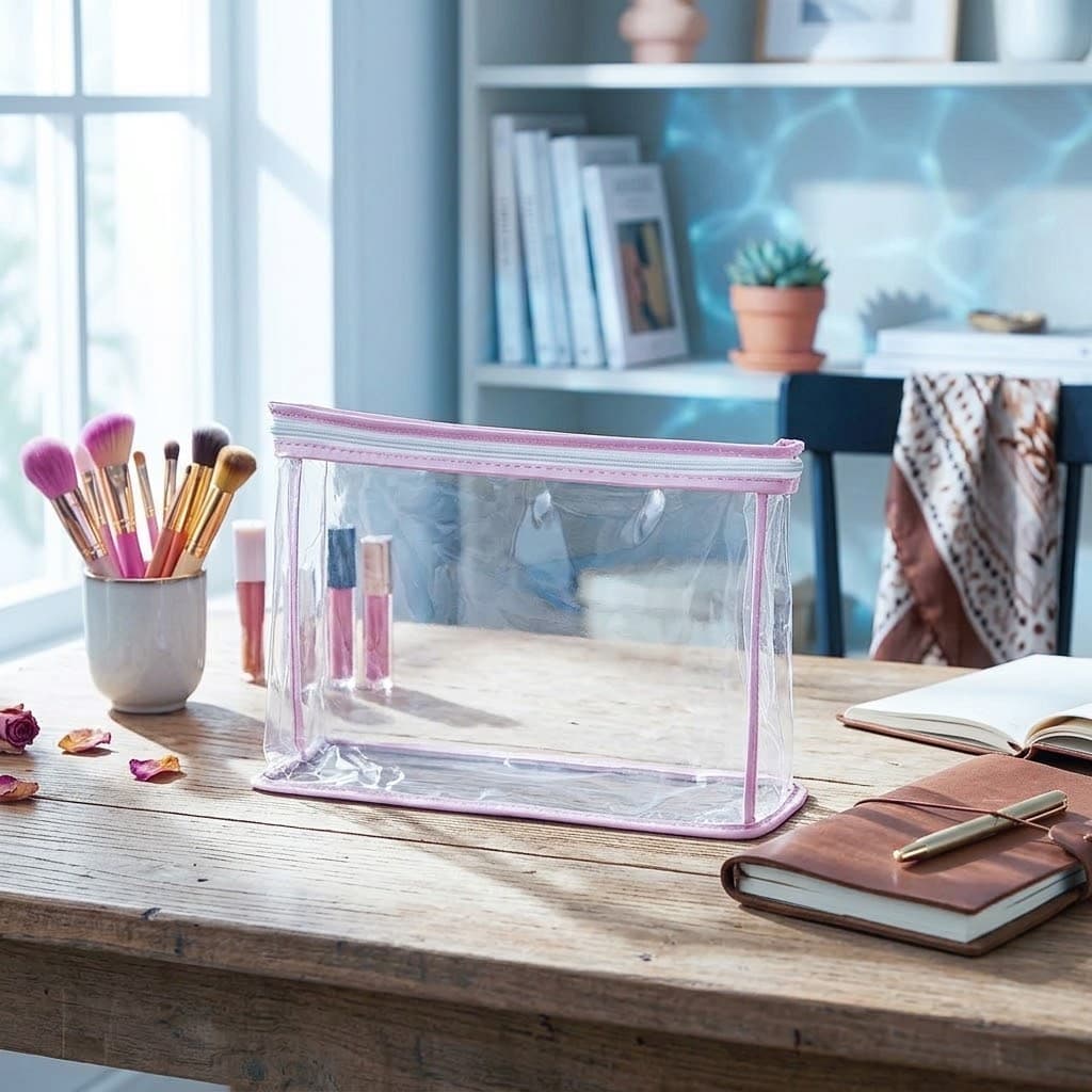 Kit 5 Necessaires Transparentes com Zíper | Organizadores Multiuso Maternidade, Viagem e Dia a Dia Inf